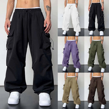 Aidase Harajuku Oversized Cargo Parachute Pants Men Streetwear Vintage Y2k Hip Hop Wide Leg Joggers Baggy Casual Sweatpants Techwear aidase-shop